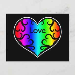 Carte Postale Coeur arc-en-ciel victorien