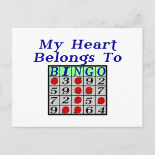 Carte Postale Coeur au bingo