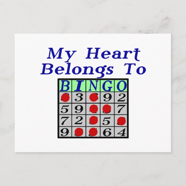 Carte Postale Coeur au bingo (Devant)