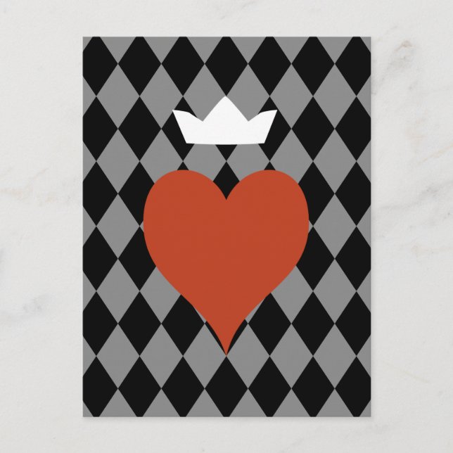 Carte Postale Coeur avec couronne (Devant)