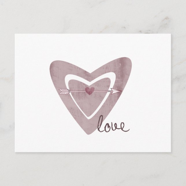 Carte Postale Coeur avec flèche (Devant)