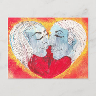 carte postale coeur & baiser