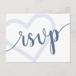 Carte Postale Coeur bébé   Dusty Blue Douche Révéler RSVP Entree
