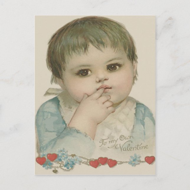 Carte Postale Coeur Bébé mignon Oubliez-Moi-Pas (Devant)