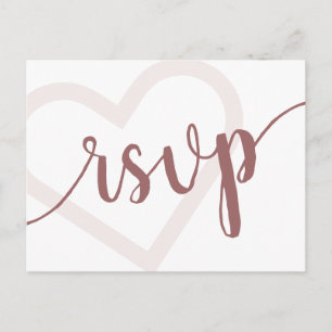 Carte Postale Coeur bébé   Script de type Rose du désert RSVP En