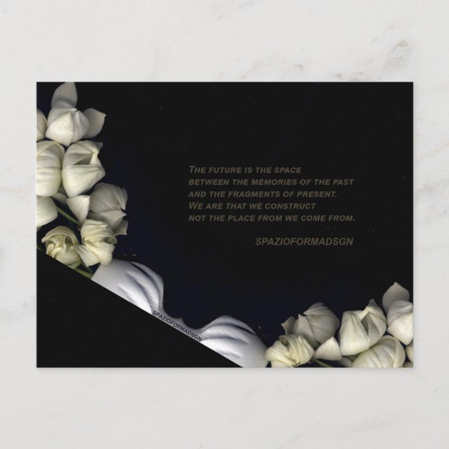 Carte Postale "Cœur blanc en noir de la lune" & Futur (Devant)