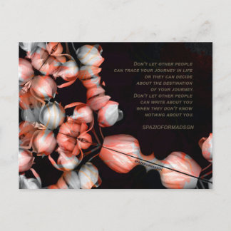 Carte Postale "Coeur blanc en noir du soleil" & Voyage