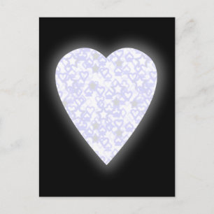 Carte Postale Coeur blanc et bleu pâle. Conception Cardiaque À M