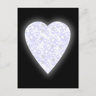 Carte Postale Coeur blanc et bleu pâle. Conception Cardiaque À M