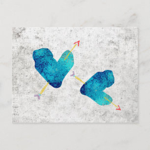 Carte Postale Coeur bleu 14 février