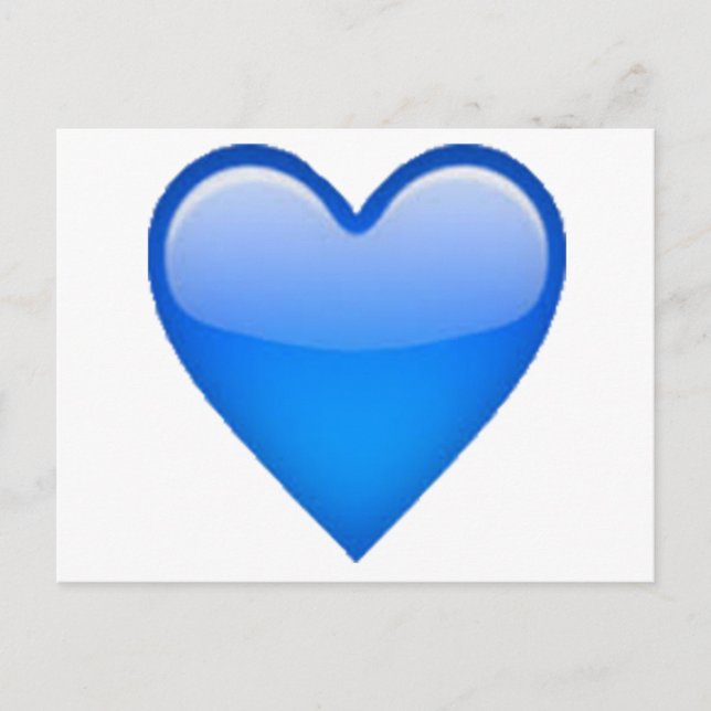 Carte Postale Coeur bleu - Emoji (Devant)
