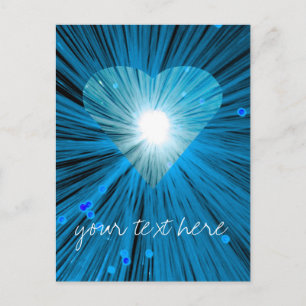 Carte postale Coeur Bleu 'Votre Texte'