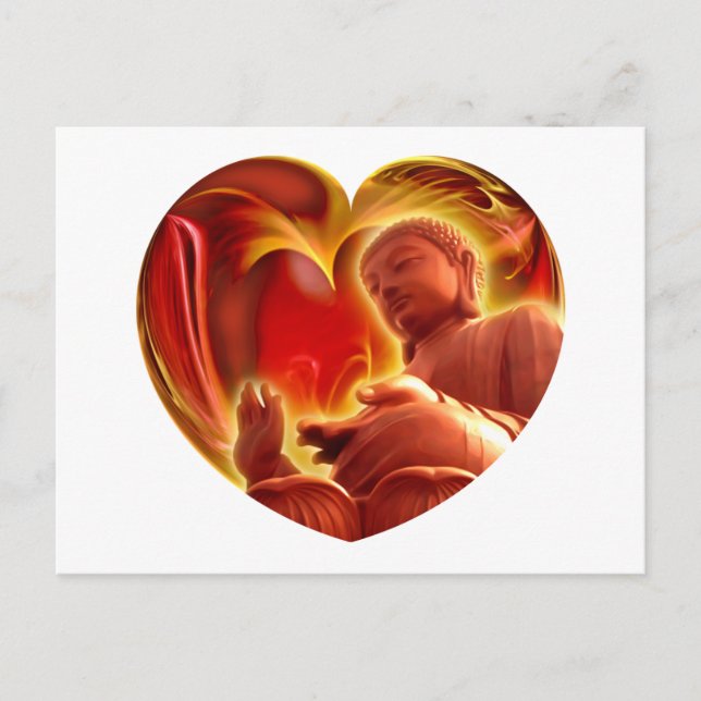 Carte Postale Coeur BUDDHA (Devant)