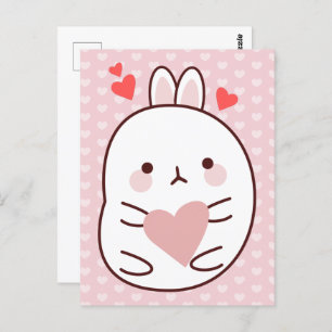 Carte Postale Coeur Bunny mignon