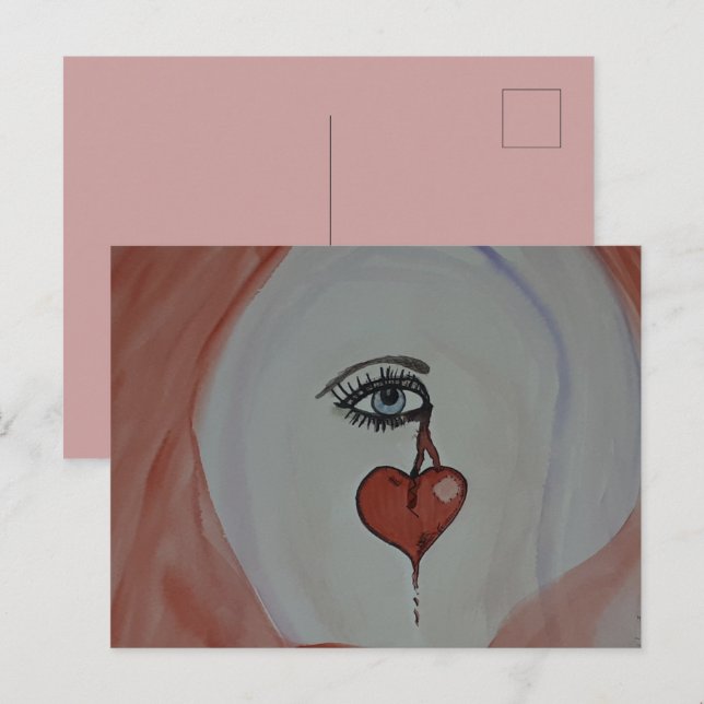 Carte postale Coeur cassé (Devant / Derrière)