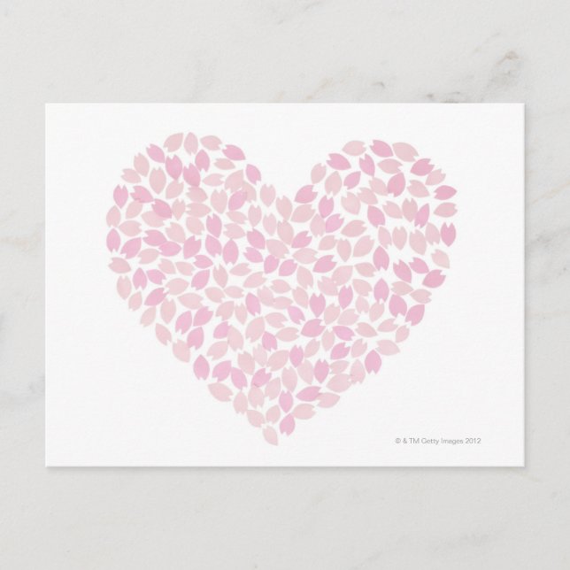 Carte Postale Coeur cerise en fleurs (Devant)