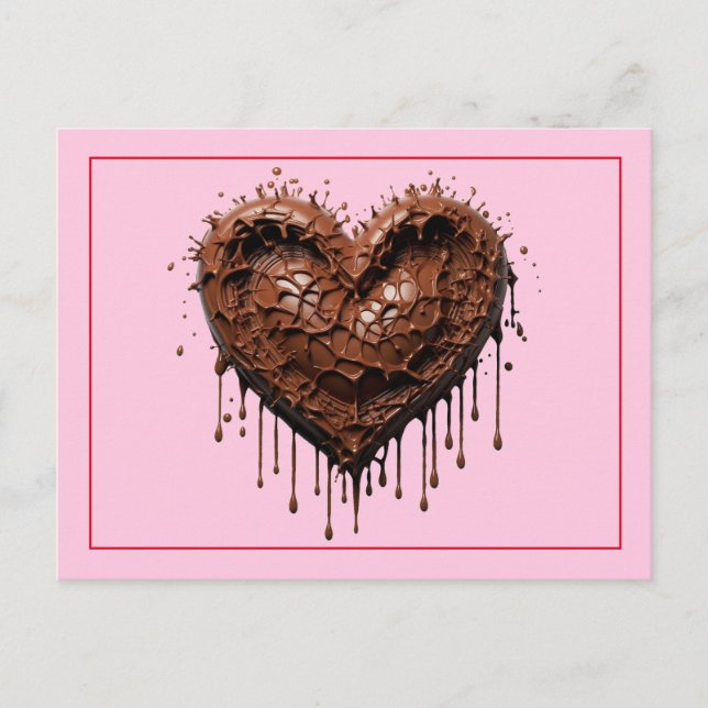 Carte Postale Coeur chocolat Valentine (Devant)