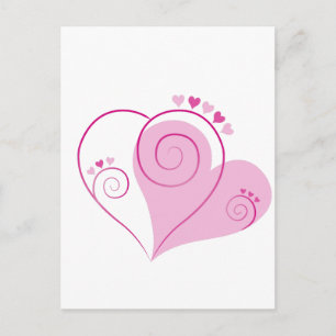 Carte Postale cœur coeurs amour romantique personnalisé