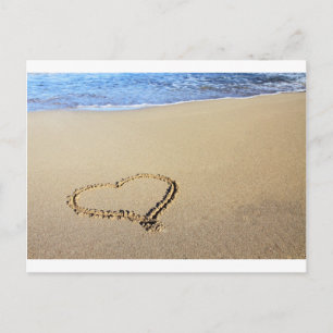 Carte Postale Cœur Cœurs Plage Sable Paradis Tropical Destinée