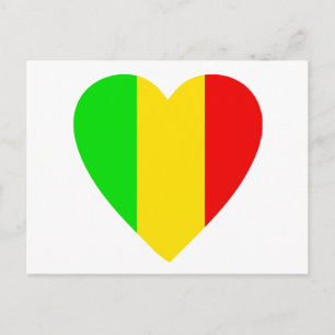Carte Postale Coeur coloré Rasta