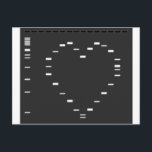Carte Postale Coeur d'ADN sur gel d'agraise<br><div class="desc">La meilleure façon de montrer à tout le monde combien vous aimez l'ADN ou les gels d'agraise, les coeurs ou les échelles d'ADN ou même si vous aimez les carrés noirs avec des lignes blanches. C'est une image d'ADN digéré puis chargé sur un gel agaorse à côté d'une échelle d'ADN...</div>