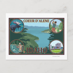 Carte Postale Coeur D'Alene, affiche de voyage d'IdahoScenic