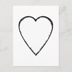 Carte Postale Coeur d'amour avec bord de scintille.
