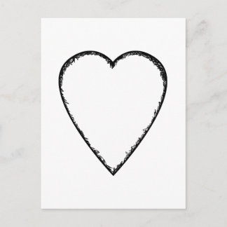Carte Postale Coeur d'amour avec bord de scintille.