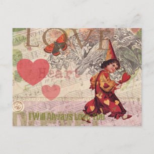 Carte Postale Cœur d'amour Chérubin de la Saint-Valentin