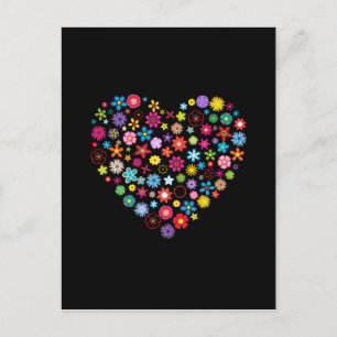 Carte Postale Coeur d'amour floral