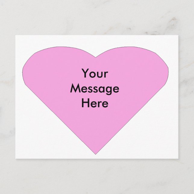 Carte Postale Coeur d'amour rose (Devant)