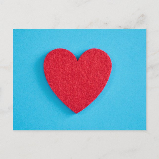 Carte Postale Coeur d'amour rouge (Devant)
