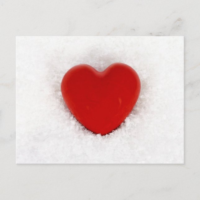 Carte Postale Coeur dans la neige (Devant)