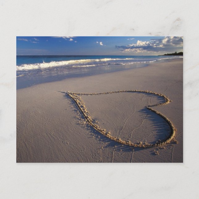 Carte Postale coeur dans le sable (Devant)