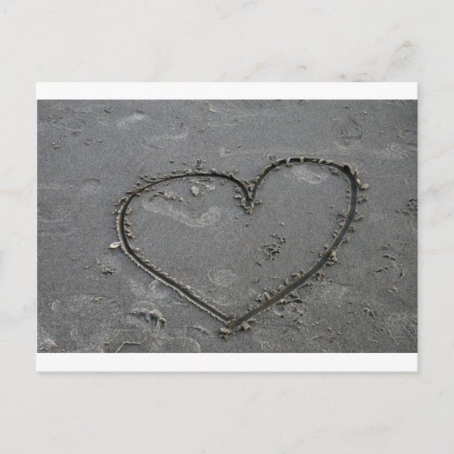 Carte Postale Coeur dans le sable (Devant)