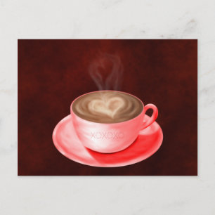 Carte Postale Coeur d'art Valentine Cappuccino