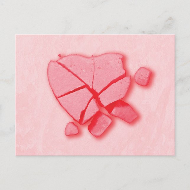 Carte Postale Coeur de bonbons brisé (Devant)