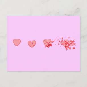 Carte Postale Coeur de bonbons brisé