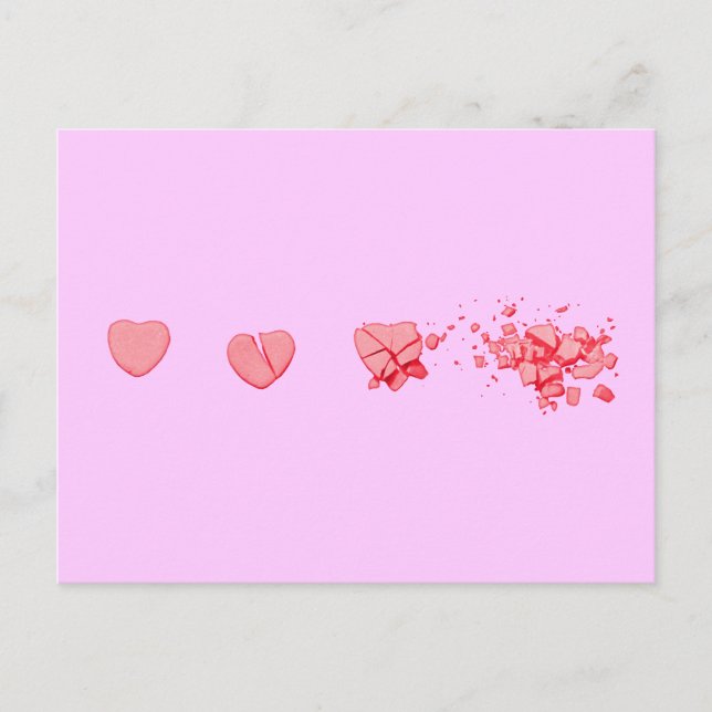 Carte Postale Coeur de bonbons brisé (Devant)
