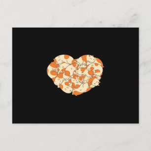 Carte Postale Cœur de Cochon d'Inde Amour Bébé Cochon d'Inde M