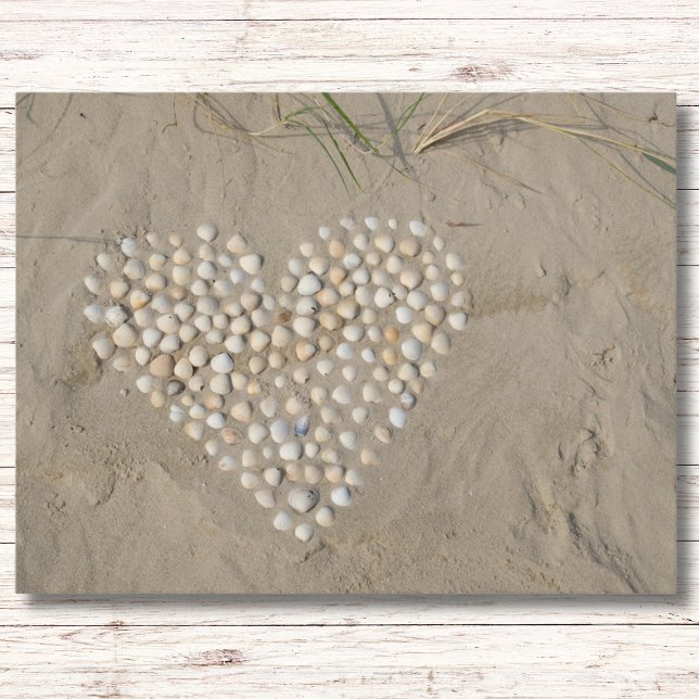 Carte Postale Coeur de coquillages sur la plage (Créateur téléchargé)