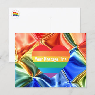 Carte Postale Cœur de couleurs fières