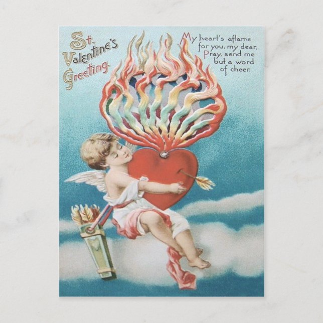 Carte Postale Cœur de Cupidon Feu Kaléidoscope (Devant)