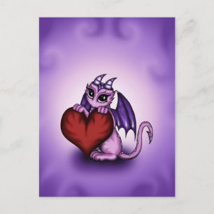 Carte Postale coeur de Dragon mignon