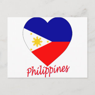 Carte Postale Coeur de drapeau de Philippines