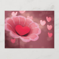 Cœur de fleur en papier rose et rouge fait main