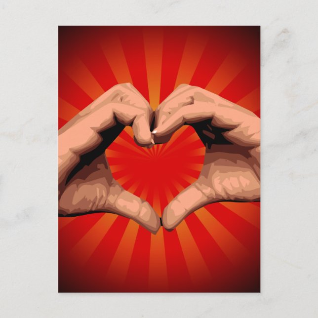 Carte Postale Coeur de forme des mains (Devant)