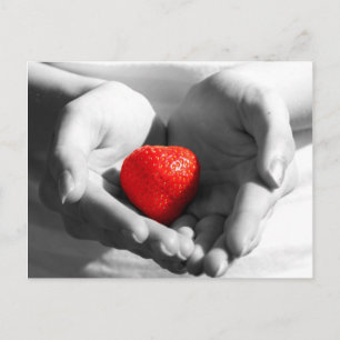 Carte Postale Cœur de fraise