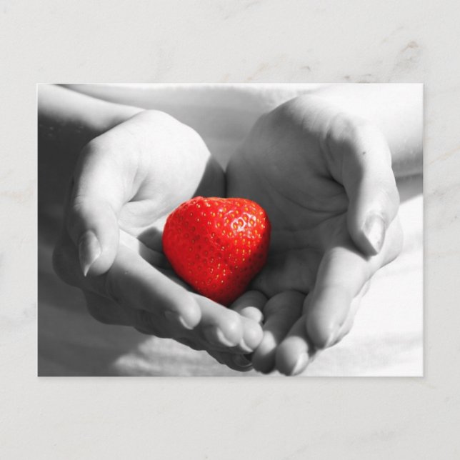 Carte Postale Cœur de fraise (Devant)
