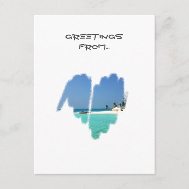 Carte Postale Coeur de graffiti grand format Monochrome (Devant)